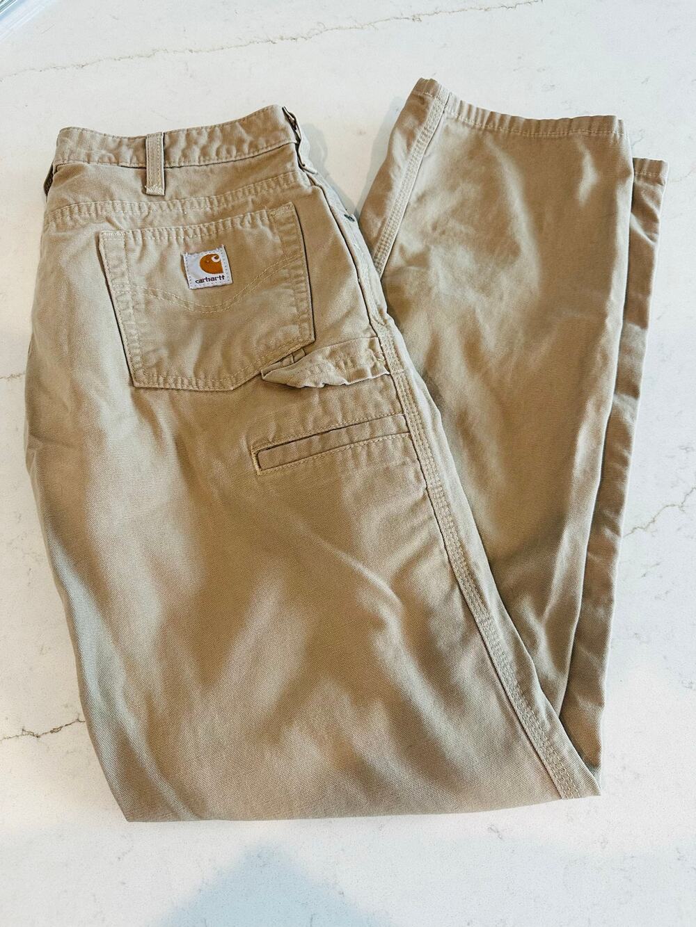 Carhartt WB159 Women’s 10x32 Relaxed Fit Canvas Carpenter Pants Khaki Workwear